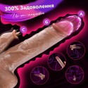 Вібратор телескопічний Looxzvve з підігрівом та рухом вгору-вниз на 3 см, 10 режимів, тілесний, 22 см
