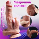 Вібратор телескопічний Looxzvve з підігрівом та рухом вгору-вниз на 3 см, 10 режимів, тілесний, 22 см
