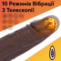Вибратор телескопический MAU с подогревом, вверх-вниз +3 см, 10 режимов, черный, 22 см