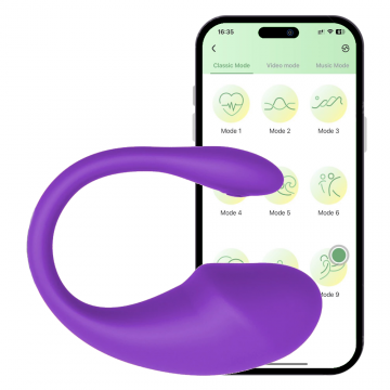 Смарт виброяйцо OUSOU с управлением через приложение, 10 режимов, фиолетовое