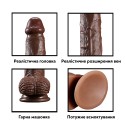 Фаллоимитатор с присоской Dad John, очень реалистичный, темно-коричневый, диаметр 4 см, длина 20 см