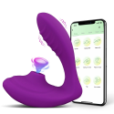 Двойной вибростимулятор Kogi APP с вагинальной вибрацией и клиторальным вакуумом, фиолетовый, 10 режимов
