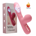 Вібратор Mini Milly для точки G та клітора, 10 режимів смоктання та 10 режимів вібрації, розовый, 14 см