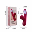 Вібратор Mini Milly для точки G та клітора, 10 режимів смоктання та 10 режимів вібрації, червоний, 14 см